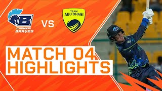 2023 Abu Dhabi T10 Match 4 Highlights Chennai Braves vs Team Abu Dhabi  Season 7 [upl. by Alatea]