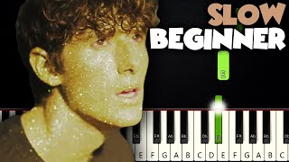 Golden Hour  JVKE  SLOW BEGINNER PIANO TUTORIAL  SHEET MUSIC by Betacustic [upl. by Zwick]