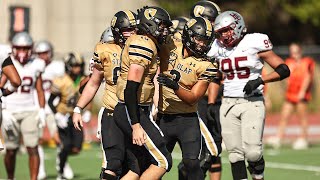 Football piles up 41 firsthalf points in rout of Hamline [upl. by Malliw]