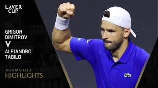 Grigor Dimitrov v Alejandro Tabilo Highlights  Laver Cup 2024 Match 3 [upl. by Ansev]