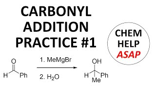 nucleophilic addition reactions onto carbonyls  practice 1 [upl. by Jarek]