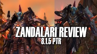 🦕815 Zandalari Troll Review  Elemental Shaman Male BFA PTR [upl. by Xilef]