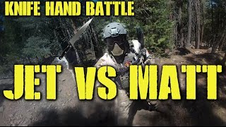 DesertFox Airsoft Jet Vs Matt Knife Hand Battle The Airsoft Camp 2014 [upl. by Maroj]