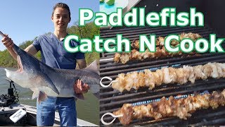 Catch and Cook Paddlefish Spoonbill  How to Amazing Taste [upl. by Samalla310]