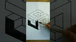 3D drawing  3D pencil drawing  3D drawing Step by step  Easy 3D Drawing draw 3d 3ddrawing [upl. by Ariday700]