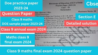 class 9 maths sample paper 202324  solution  class 9 maths DOE sample paper 202324  cbse [upl. by Hanny]