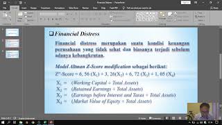 Financial Distress  Model Altman ZScore [upl. by Joli283]