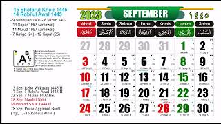 Kalender Bulan September 2023 Kalender 2023 Lengkap Jawa Dan Hijriah [upl. by Llebana]