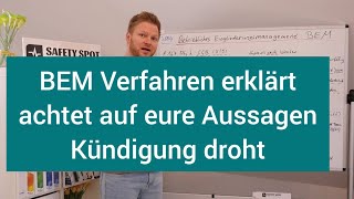 BEM Gespräch  Verfahren erklärt  betriebliches Eingliederungsmanagement  6 Wochen arbeitsunfähig [upl. by Ramilahs]