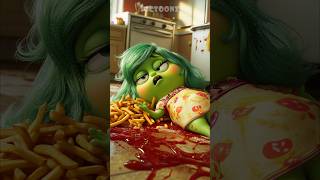 Inside Out 2 Mukbang Part II  GONE WRONG 🍔🍟  Evil Joy  Cartoon Animation [upl. by Shayne]