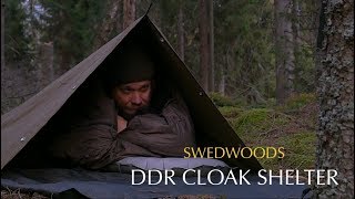 DDR Zeltbahn Canvas Cloak Shelter  Solo Bushcraft Overnight [upl. by Eihctir]