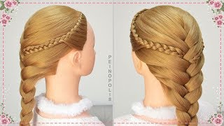 RECOGIDOS con TRENZAS CASUALES  PEINADOS FACILES y RAPIDOS para NIÑAS [upl. by Eirtemed121]