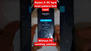 Redmi 99C hard reset pattern lock remove without PChardikytjktechsolutionmi9chardreset [upl. by Frederik]