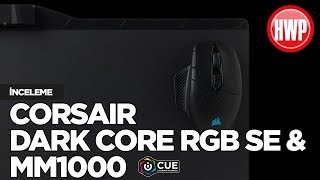 Kablosuz şarj sunan mouse pad Corsair Dark Core SE RGB amp Corsair MM1000 inceleme [upl. by Marnia326]