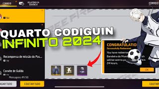 URGENTE QUARTO CODIGUIN INFINITO FUNCIONANDO PRA TODO MUNDO NO FREE FIRE ATUALIZAÇÃO DE FREE FIRE [upl. by Aleuqahs]