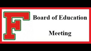 FCSD Board of Education Meeting 10824  6PM Junior High School Library [upl. by Kreegar397]