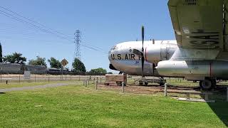 Trains amp Airplanes BNSF Freight Passes by Boeing KC 97L Stratofreighter Castle Air Museum Atwater CA [upl. by Gignac61]