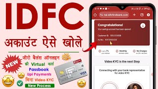 Without KYC Bank Account Opening  IDFC Bank Zero Balance Account Opening Online  IDFC Bank Account [upl. by Moersch372]