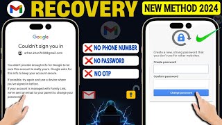 How to Recover Gmail Account without Phone Number and Recovery Email 2024  Gmail Account Recovery [upl. by Ruhl]