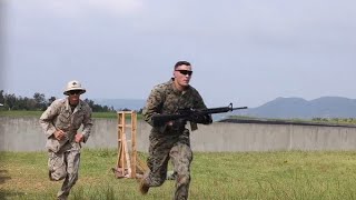 US Marines fired M4 carbines and M18 pistols in a shooting competition at Camp Hansen Okinawa [upl. by Rima]