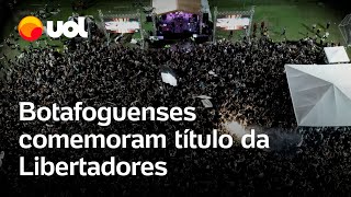 Botafogo campeão da Libertadores Imagens aéreas mostram festa na sede do clube com o título [upl. by Cazzie259]