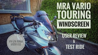 Review of MRA Vario Touring windscreen on 6th Gen Honda VFR800 Vtec [upl. by Ajat925]