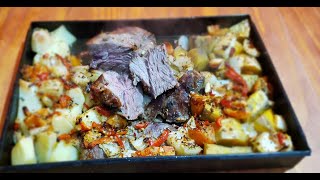 CARNE AL HORNO CON PAPAS Y BATATAS [upl. by Lewan]