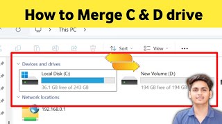 How to merge C amp D drive in Laptop  c drive or d drive ko merge kaise kare  Kaise jode [upl. by Innor298]