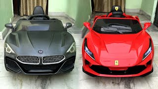 RC Ferrari Car Vs RC Bmw Car Unboxing amp Testing  Remote Control Ride on Car  Shamshad Maker 🔥🔥 [upl. by Aicened]