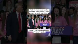 PRESIDENT TRUMP STANDS America Female Athletestrumpforyouusasubscribefypshortsukindiavideo [upl. by Enajyram]