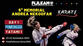 Karate  5° Memorial Nekoofar  Day1 pomeriggio  Tatami1 [upl. by Caprice993]