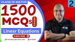 Class 10 Mcqs On Linear Equations Part 2 Q2140 By Bk Sir linearequations bksir bksingh [upl. by Hyozo]