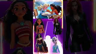 Moana🆚Frozen Elsa 🆚Black Widow🆚Wonderwoman  coffindance tileshop [upl. by Ayatnohs222]