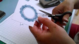 How to make a stampin up blue ribbon rosette [upl. by Eynahpets846]