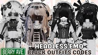 Black Emo Outfits IdeasOutfits Codes w Links Roblox berry Avenue outfit codes [upl. by Oicram459]