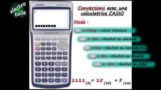 Conversions binaire hexadécimal décimal avec calculatrice casio [upl. by Porcia]