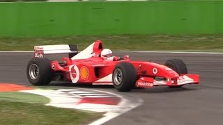 Ferrari F1 V10 Pure Sound at Monza Circuit  Ferrari F2001 F2002 amp F2005 [upl. by Naeloj]