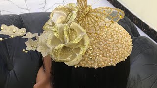 DIY beaded Fascinator [upl. by Akihsat]