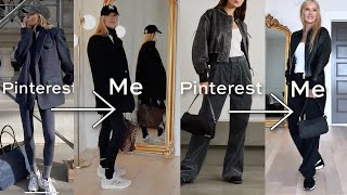 I Recreate 4 Winter Pinterest Outfits Featuring Sneakers [upl. by Hourihan]