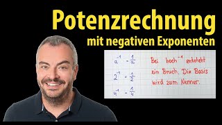 Potenzen mit negativen Exponenten berechnen  einfache Beispiele  Lehrerschmidt [upl. by Akihsat362]