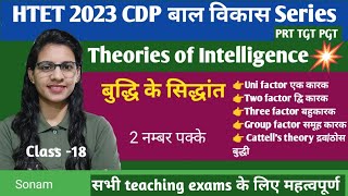 Theories of Intelligenceबुद्धि के सिद्धांतCDP psychology classes for HTET 2023 [upl. by Nivad998]