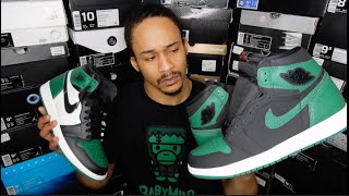 Air Jordan 1 quotPine Green 20quot Review  Comparison to Original Pine Green 1s [upl. by Katha]