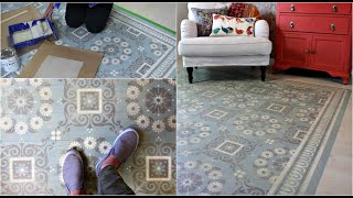 How to Paint a DIY Rug with Custom Floor Stencils from Modello Designs [upl. by Ansilma]