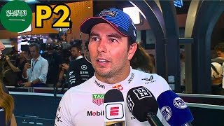 quotEstuve Conectado Con El Autoquot  Declaraciones Checo Pérez Tras Finalizar P2  Arabia Saudi 2024 [upl. by Almita]