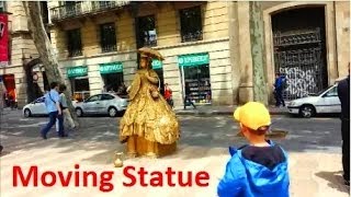 Living Statue at La Rambla Barcelona Spain [upl. by Kelley]