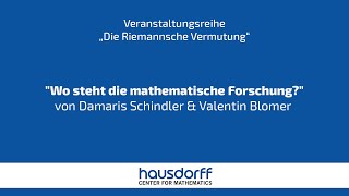 Vortrag quotWo steht die mathematische Forschungquot [upl. by Lipfert]