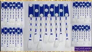 New Woolen Wall Hanging Craft IdeaPearl and woolen wall hanging easy crafts [upl. by Nael]