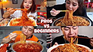 Pros vs Beginners eating spicy noodles [upl. by Dyche573]