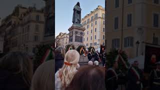 YouTube  romacampodeifioriacademy  OMAGGIO DI ROMA CAPITALE A GIORDANO BRUNO  17 feb 2024 [upl. by Amsirac]