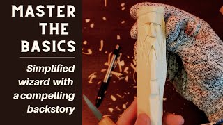 How to Whittle a Simple Wizard Face  Quick Beginners Carving Project [upl. by Hjerpe]